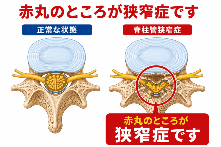 脊柱管狭窄症のイメージ